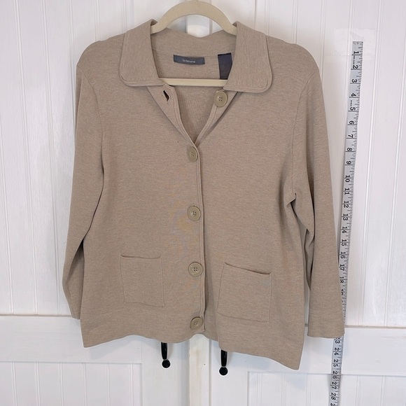Liz Claiborne, beige cardigan with front pockets size L - Picture 1 of 9